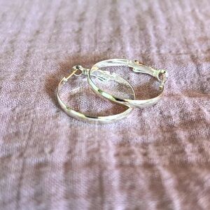 925 Silver 1 inch hoop earrings